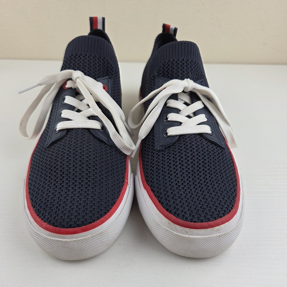 Tommy Hilfiger Gessie Stretch Knit Sneakers Casual Lace Up Navy Blue Womens Sz 7 - Picture 5 of 12